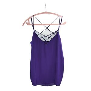 Express Flowy Purple Tank Top with Crisscross Straps Medium